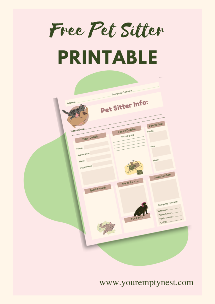 Pet Sitter Printable Sheet