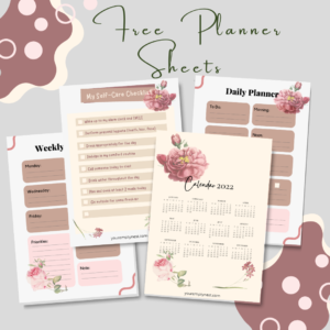 Set of self-care and planner sheets