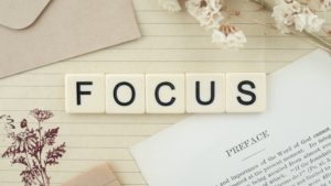 the word focus, manifest your success through visualization