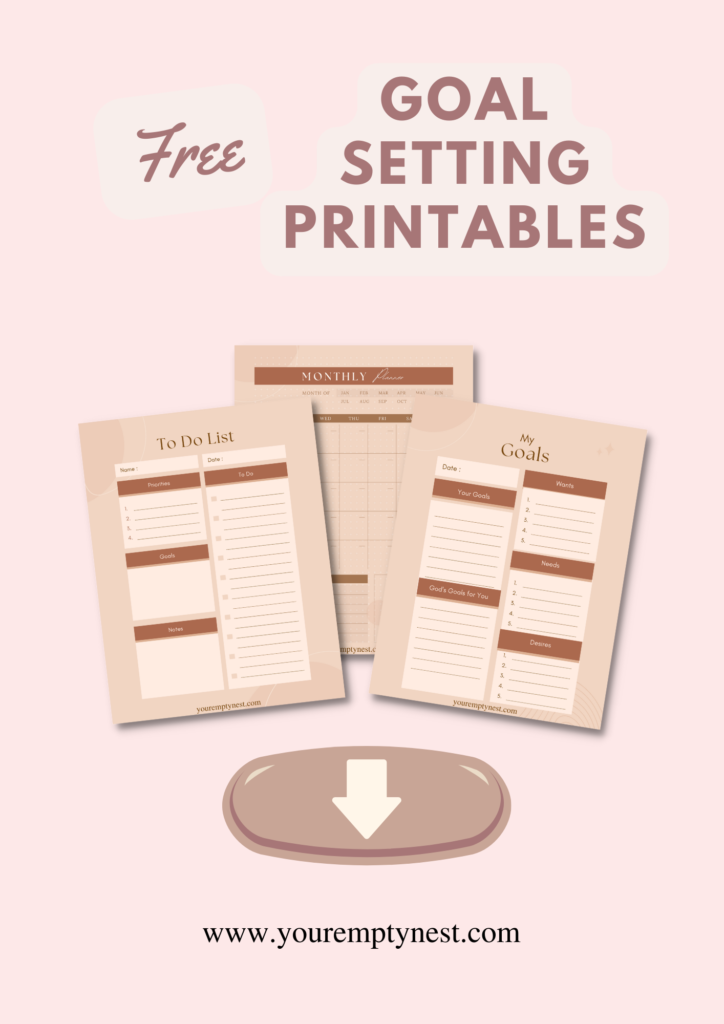 free goal setting/planner printables